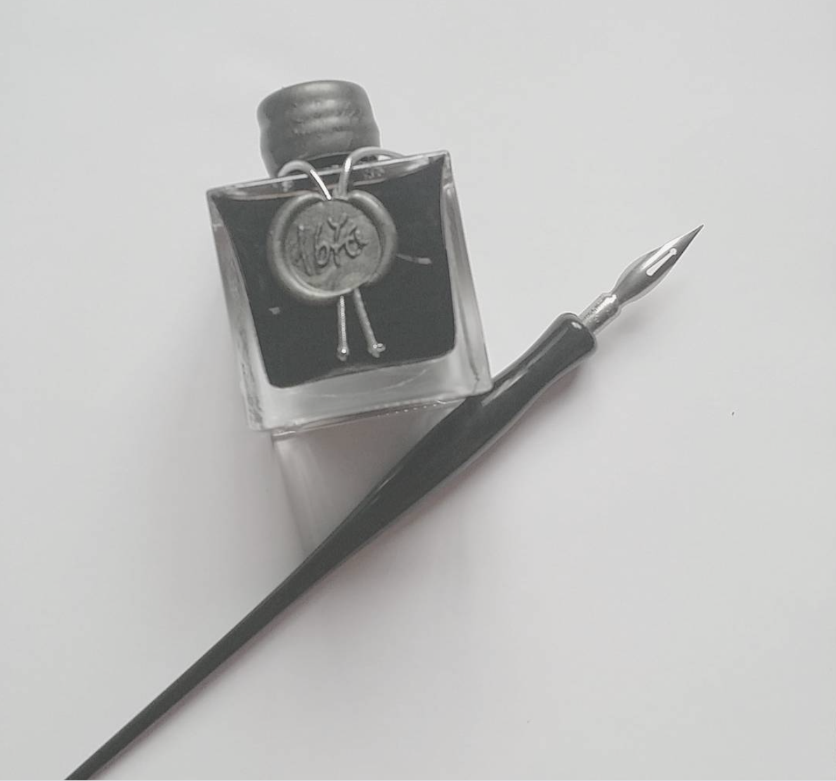 ink bottle and dip pen